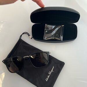 Salvatore Ferragamo Black Sunglasses with Case